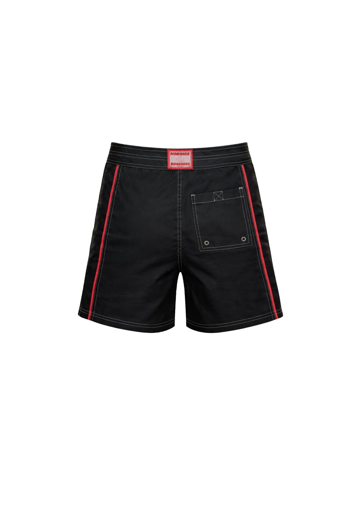 Long Tie Front Boardshorts - Black