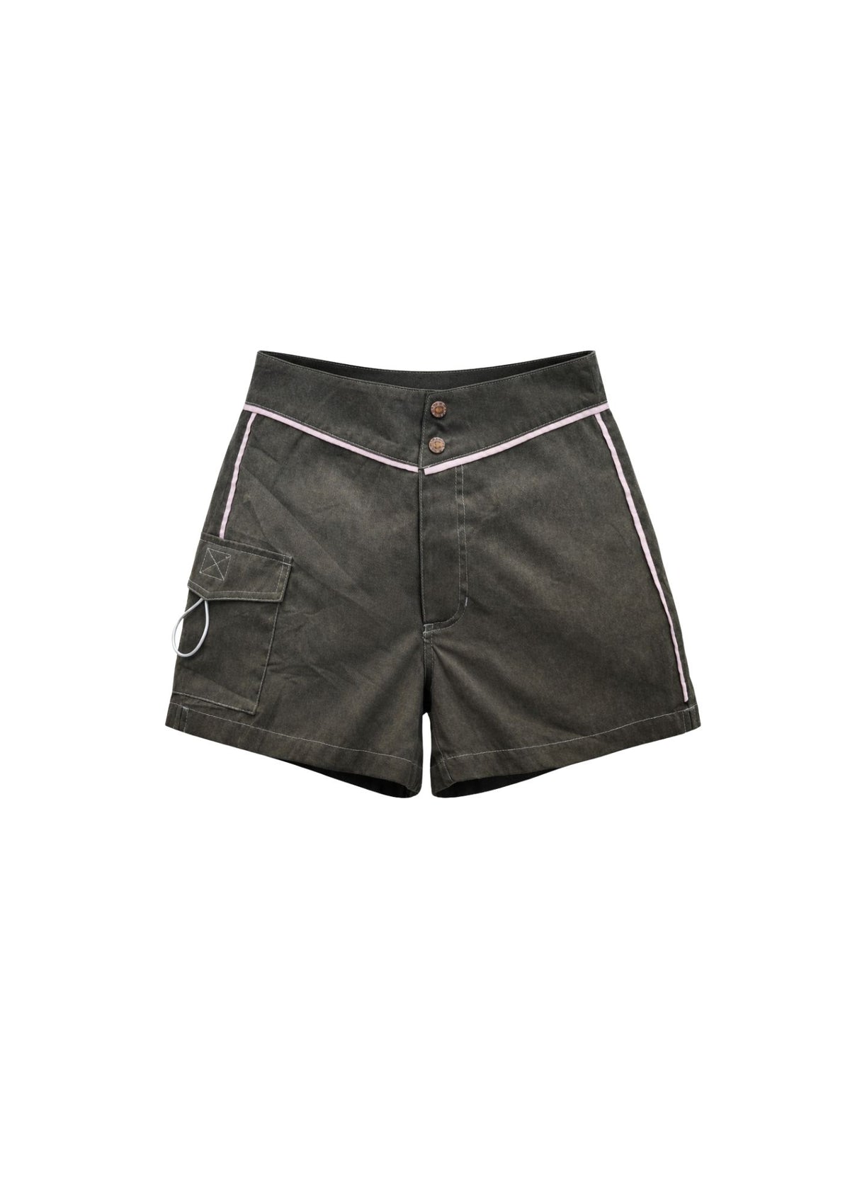 Snap Front Boardshorts - Dark Olive