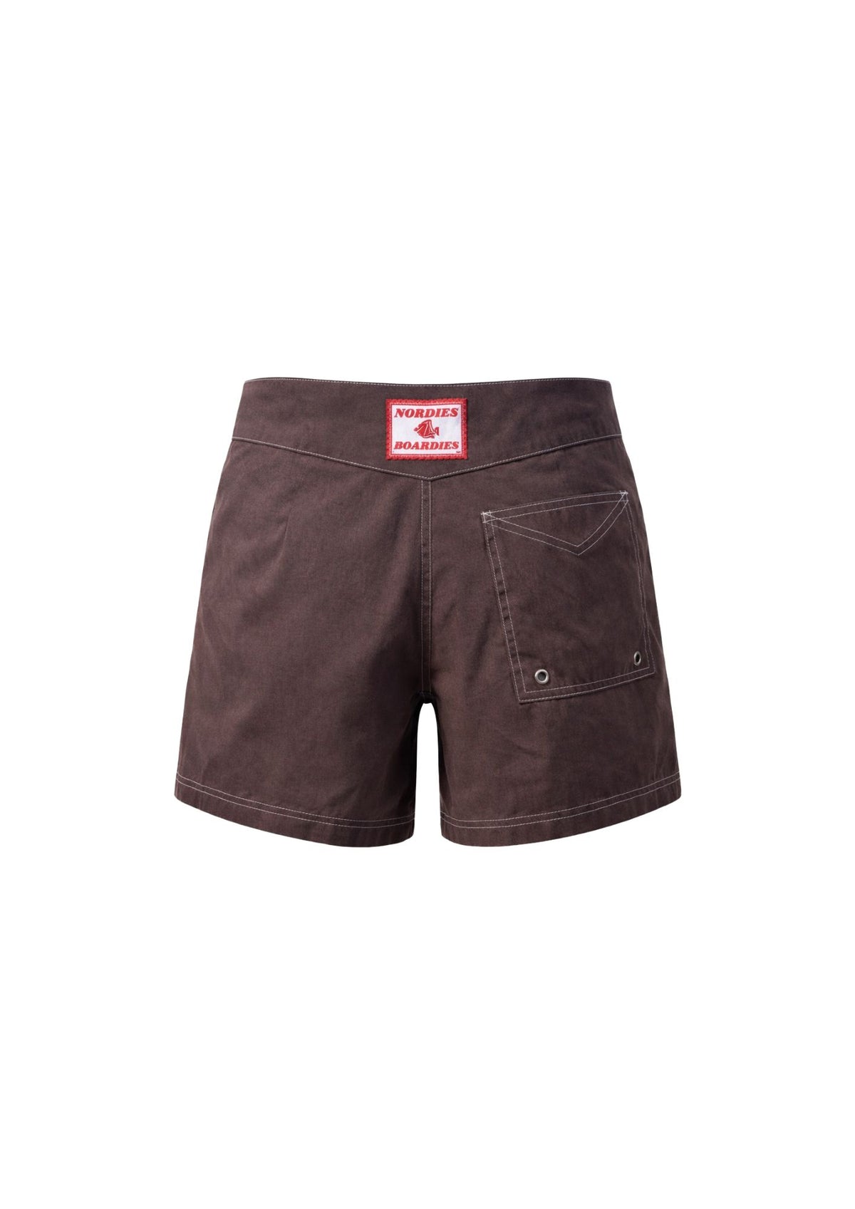 Low Waist Snap Front Boardshorts - Mocha