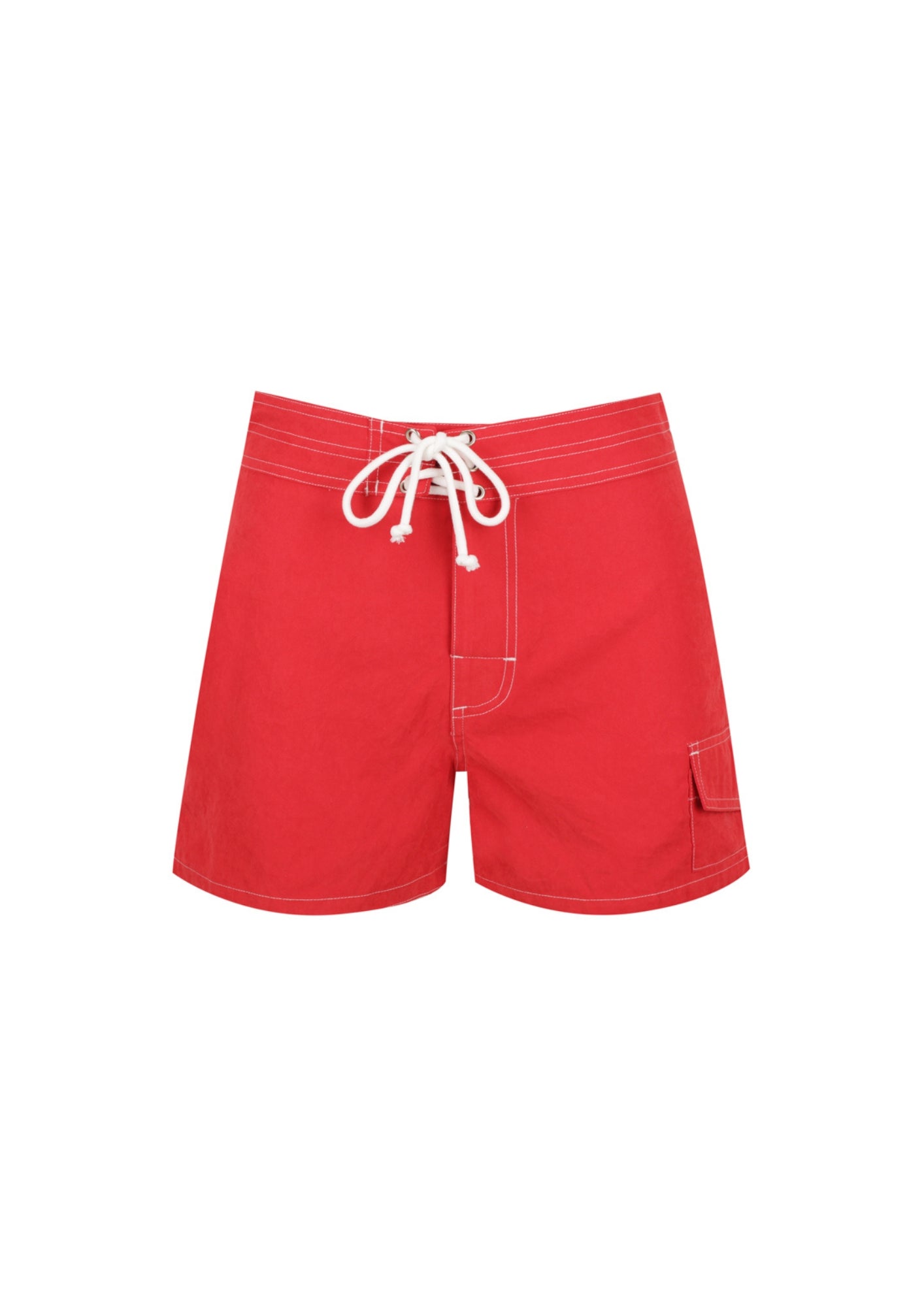 Tie Front Boardshorts - Cherry