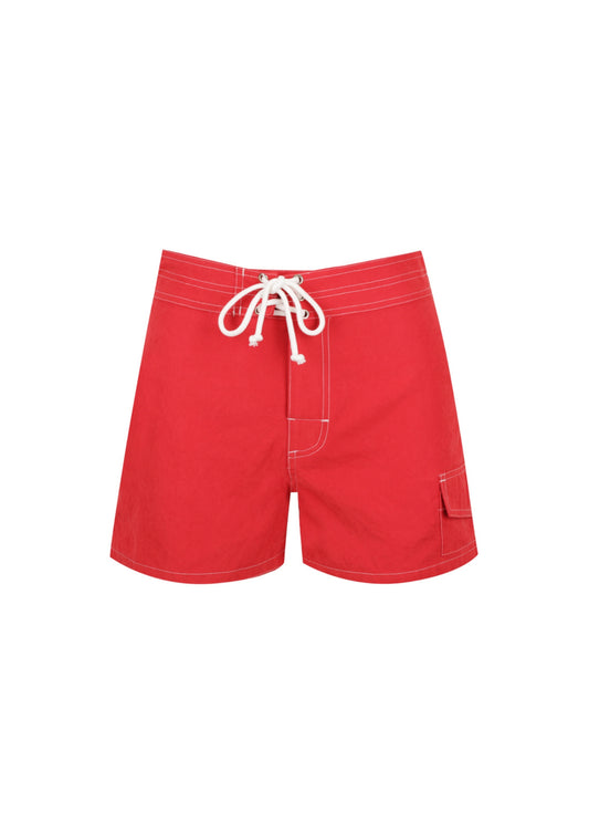 Tie Front Boardshorts - Cherry