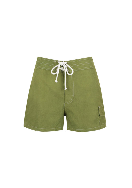 Tie Front Boardshorts - Lime