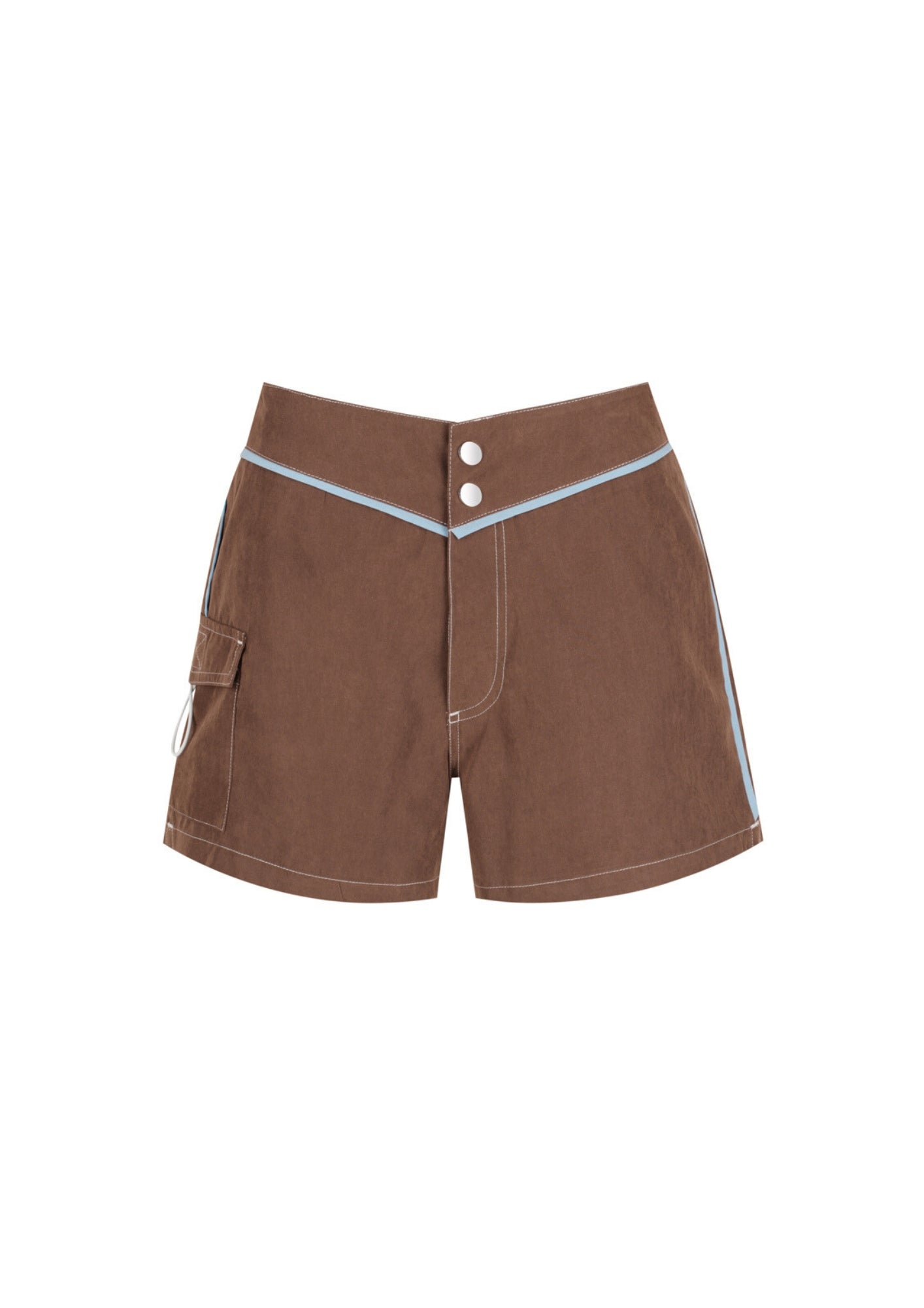 Snap Front Boardshorts - Mocha