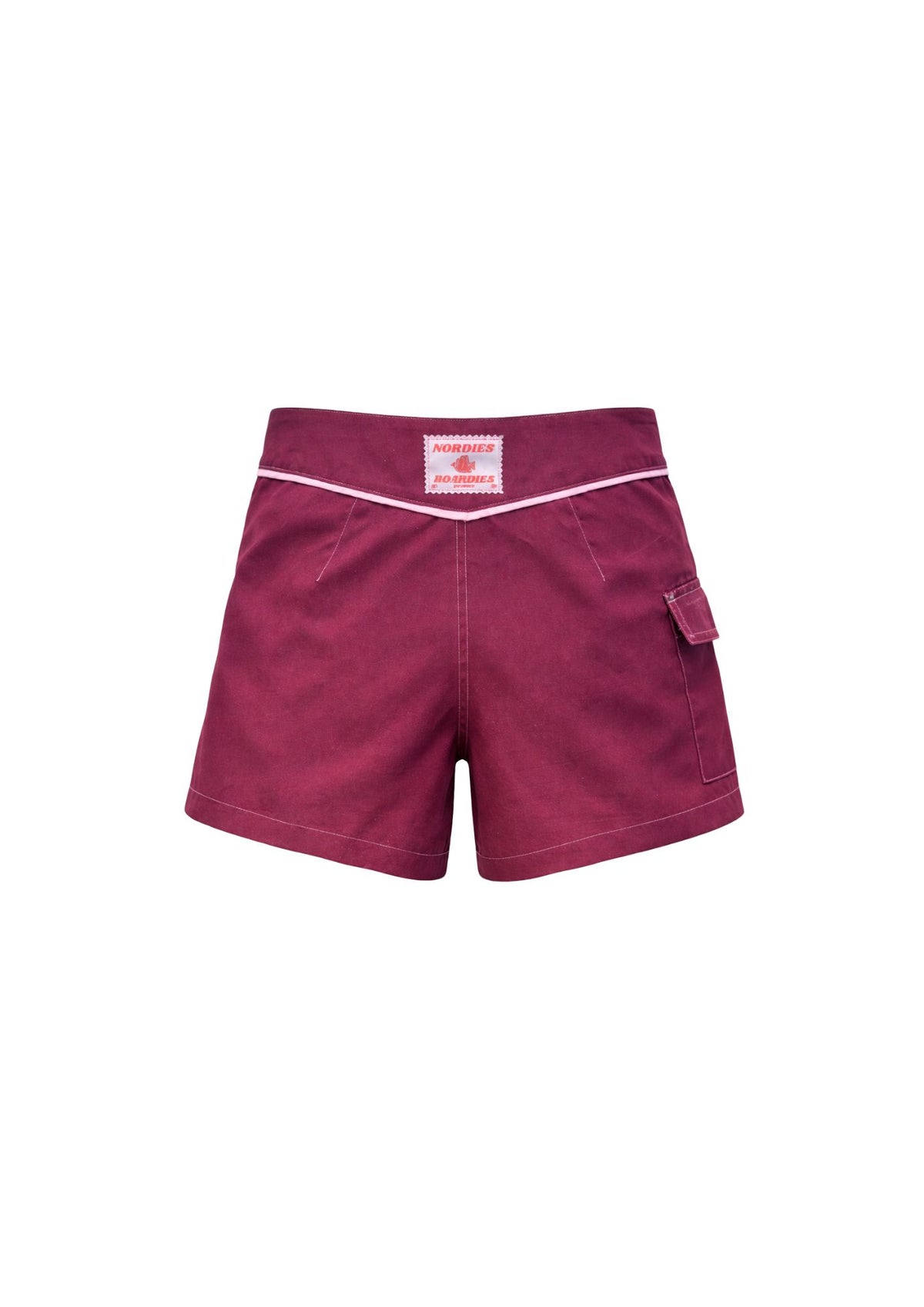 Snap Front Boardshorts - Burgundy