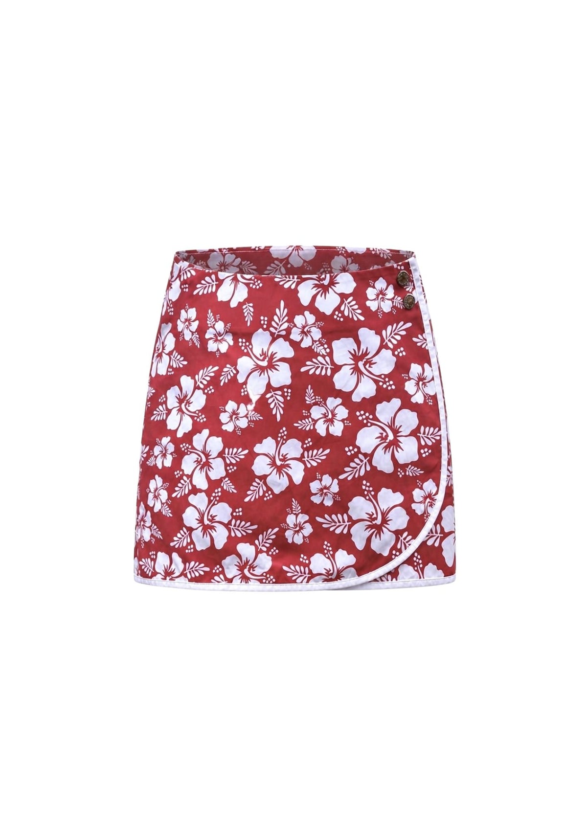 Wrap Skirt - Cherry Hibiscus